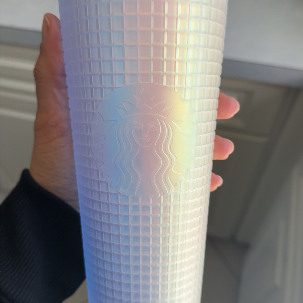 Starbucks Iridescent Pearl Tumbler — White with Rainbow Sheen